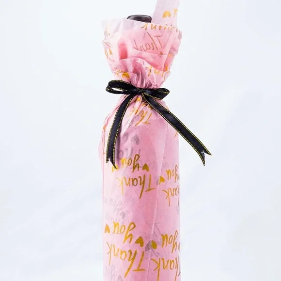 💕LAST PACK💕25 Sheets Pink with Gold Thank You Tissue Paper 20" x 14" - Picture 6 of 6